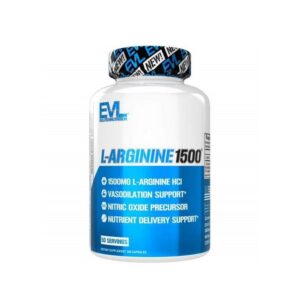 Evlution Nutrition 1500 mg de L arginina HCL 100 capsulasSuplemento de óxido nítrico de L-Arginina - Suplemento de óxido nítrico