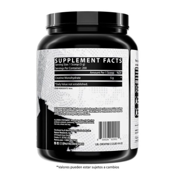NUTREX Creatine Drive Monohidratada  (200 SERVICIOS) - Imagen 2