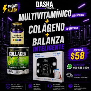 Multivitaminico 60 cap+Colageno 30 ser+Balanza Digital
